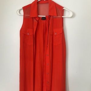 Club Monaco silk sleeveless shirt dress